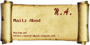 Maitz Abod névjegykártya
